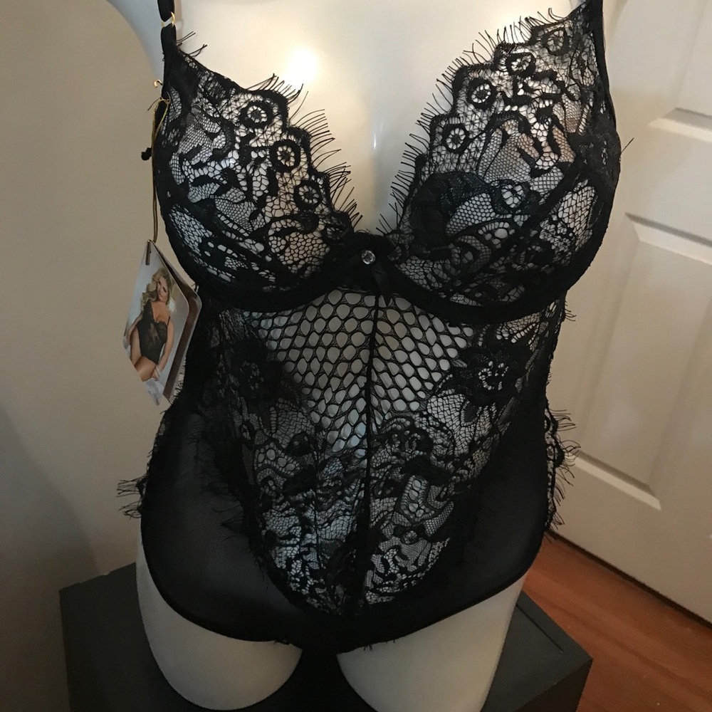 Black lingerie bodysuits
